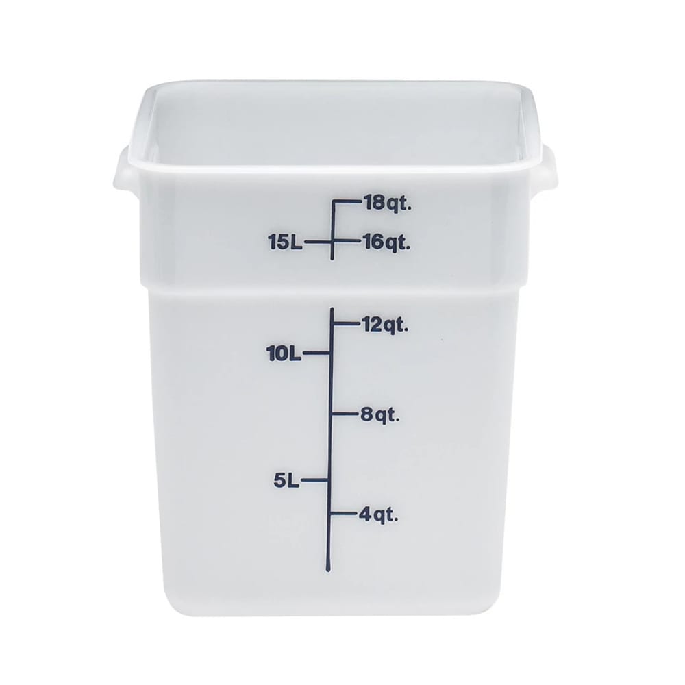 144-18SFSP148 18 qt Square Food Storage Container - CamSquare®, Polyethylene, Natural White