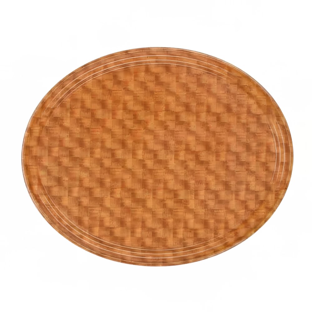 144-2500302 Oval Serving Camtray® - 19 1/4" x 24", Fiberglass, Light Basketweave