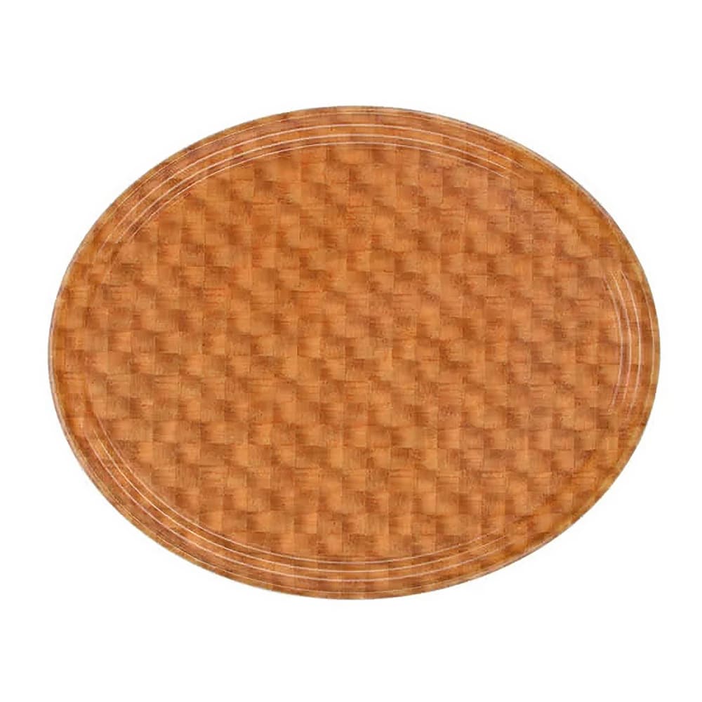 144-2700302 Oval Serving Camtray® - 22" x 26 7/8", Fiberglass, Light Basketweave