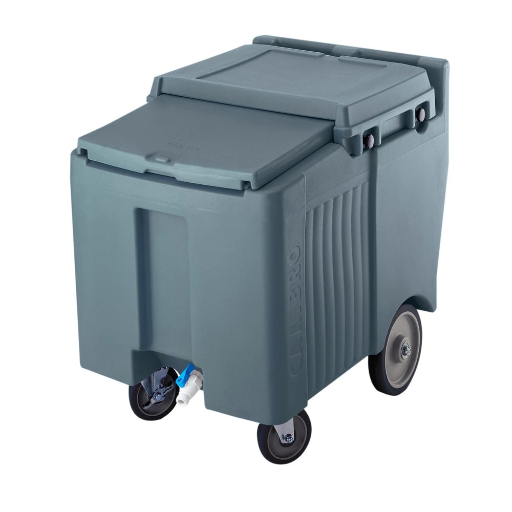 144-ICS125LB191 125 lb SlidingLid™ Insulated Mobile Ice Caddy - Plastic, Granite Gray