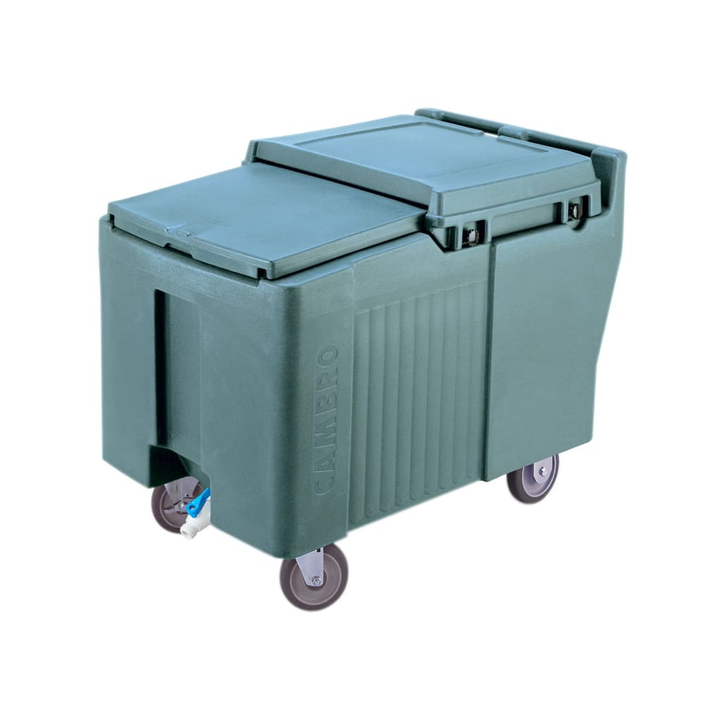 144-ICS175L401 175 lb SlidingLid™ Insulated Mobile Ice Caddy - Plastic, Slate Blue