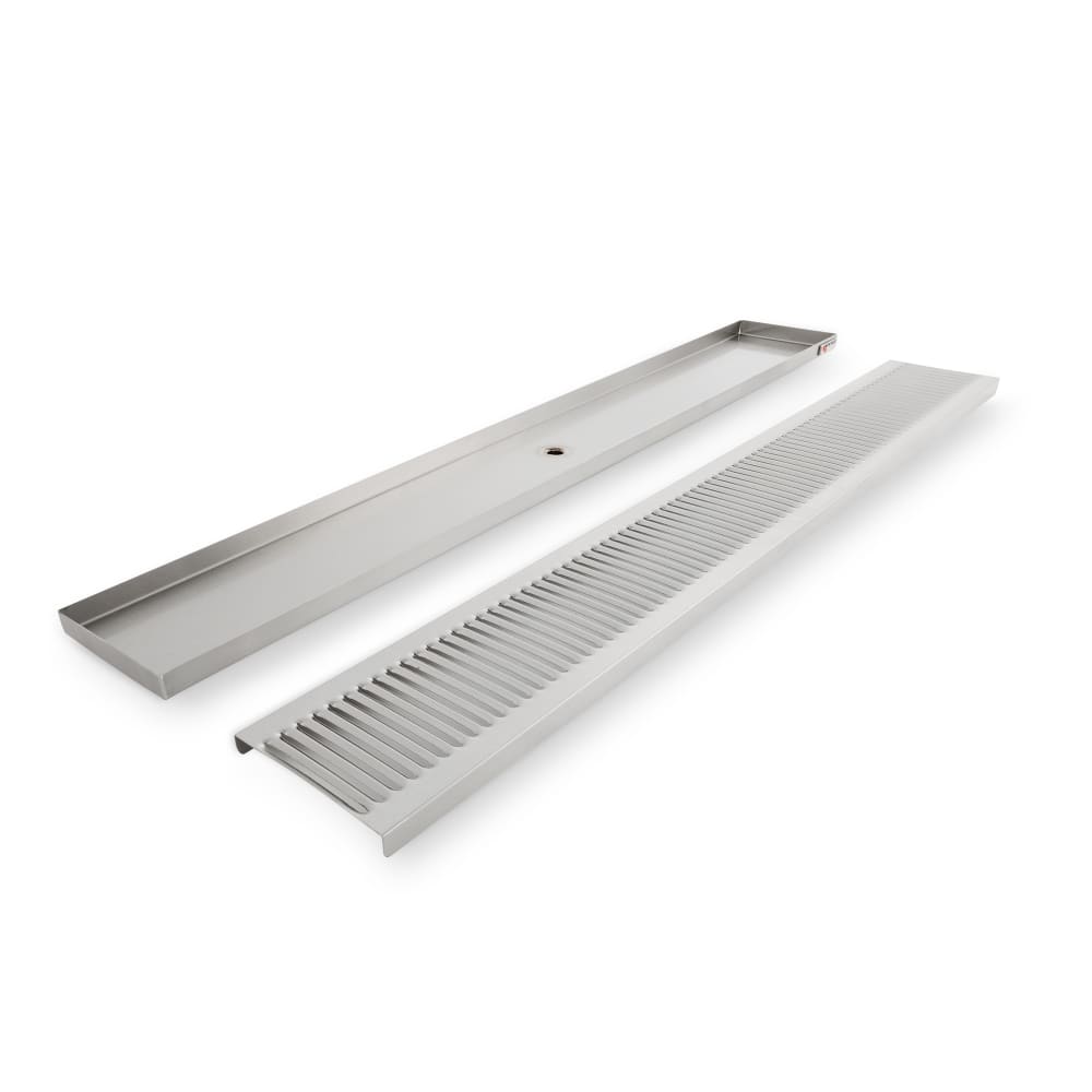 711-DP120D39 Surface Mount Drip Tray Trough w/ 5/8" Drain - 39"W x 5"D, Stainless...