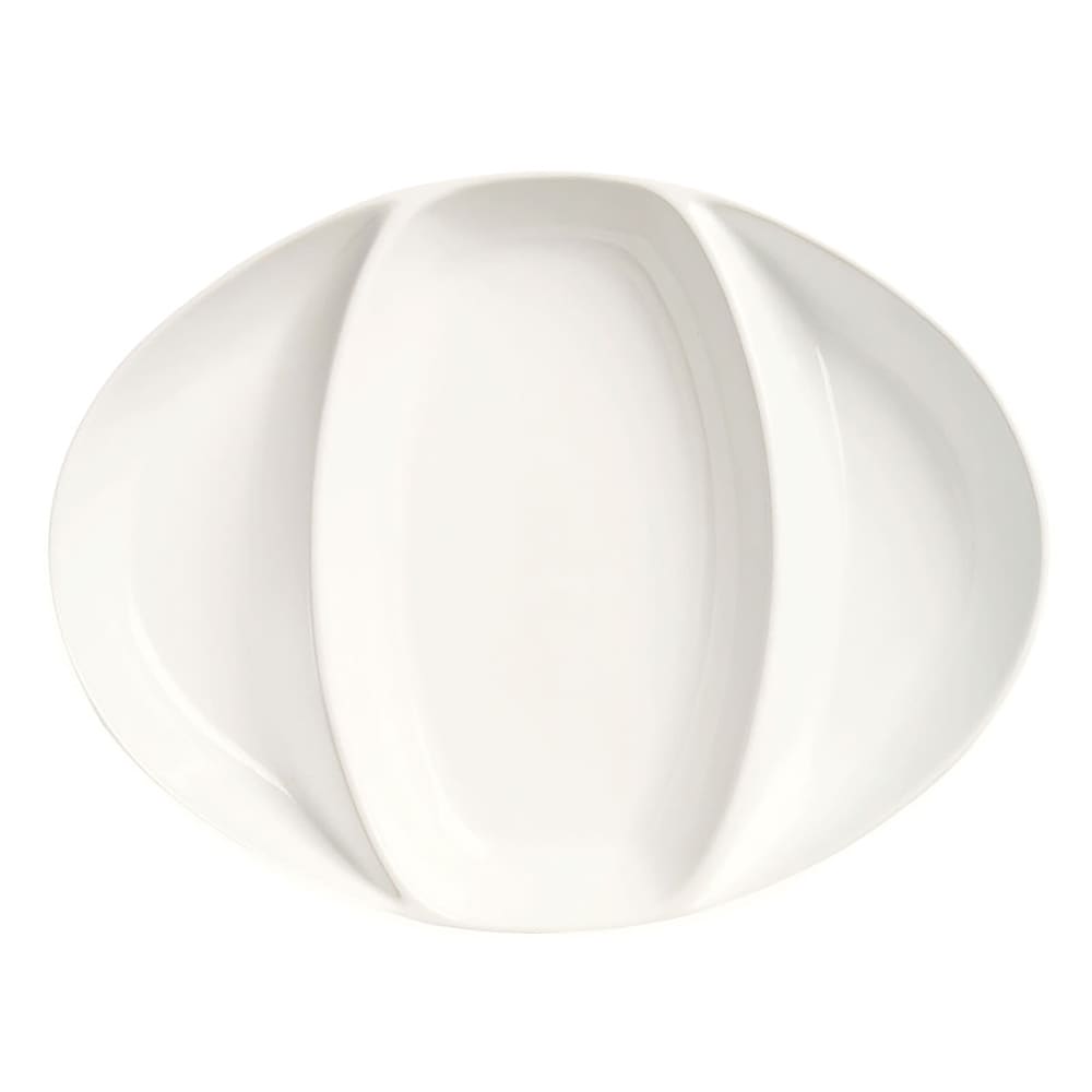 192-DP11 11" x 8 1/4" Oval Chef's Selection Divided Platter w/ (3) Compartments -...