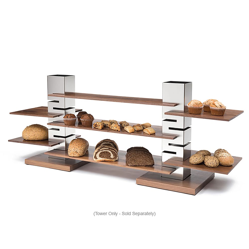 Rosseto Tower Riser with Walnut Base - 13 3/4x22 1/2" Stainless (SM159)