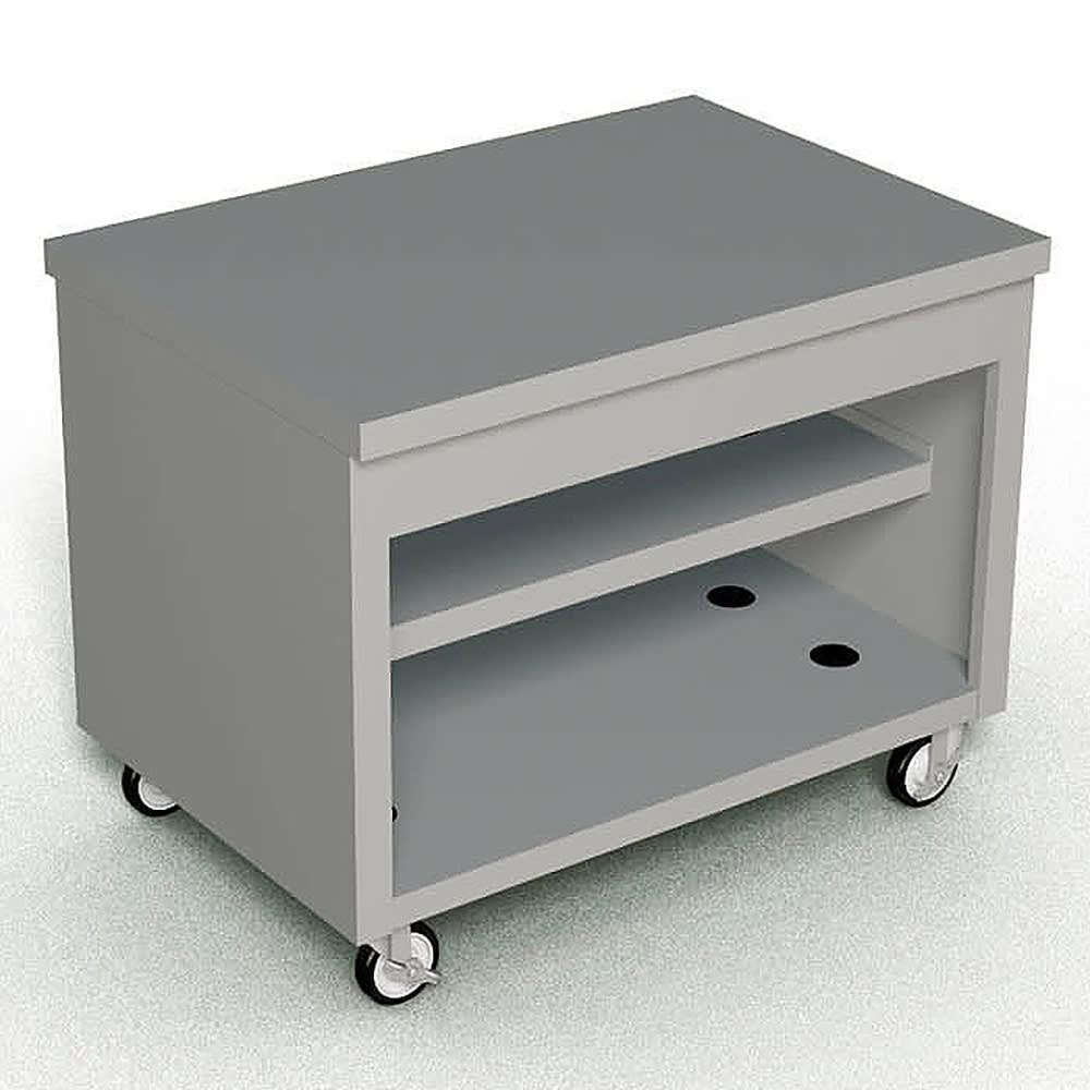 212-TST46SS 46" Mobile Serving Counter w/ Shelves & Stainless Top