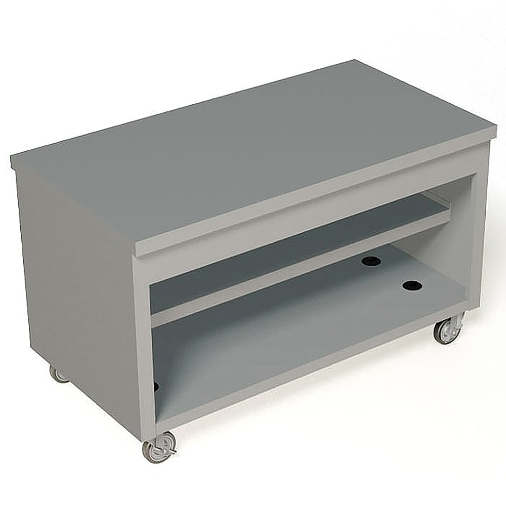 212-TST60SS 60" Mobile Serving Counter w/ Shelves & Stainless Top