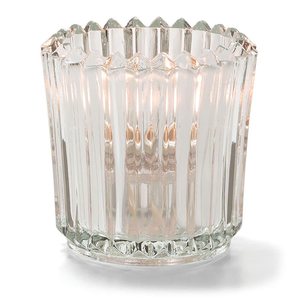 461-5228C Ribbed Tealight Candle Holder for HD8 - 2 1/2" x 2 1/2", Clear