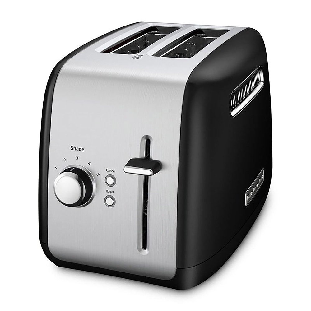 449-KMT2115OB 2 Slice Toaster - Manual High-Lift Lever, Crumb Tray, Black