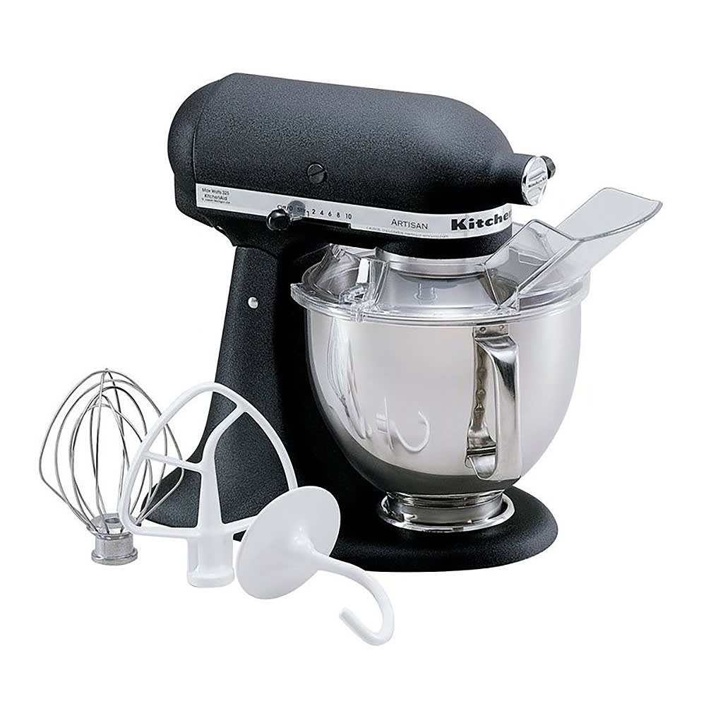 449-KSM150PSBK 10 Speed Stand Mixer w/ 5 qt Stainless Bowl & Accessories, Cast Iron Black