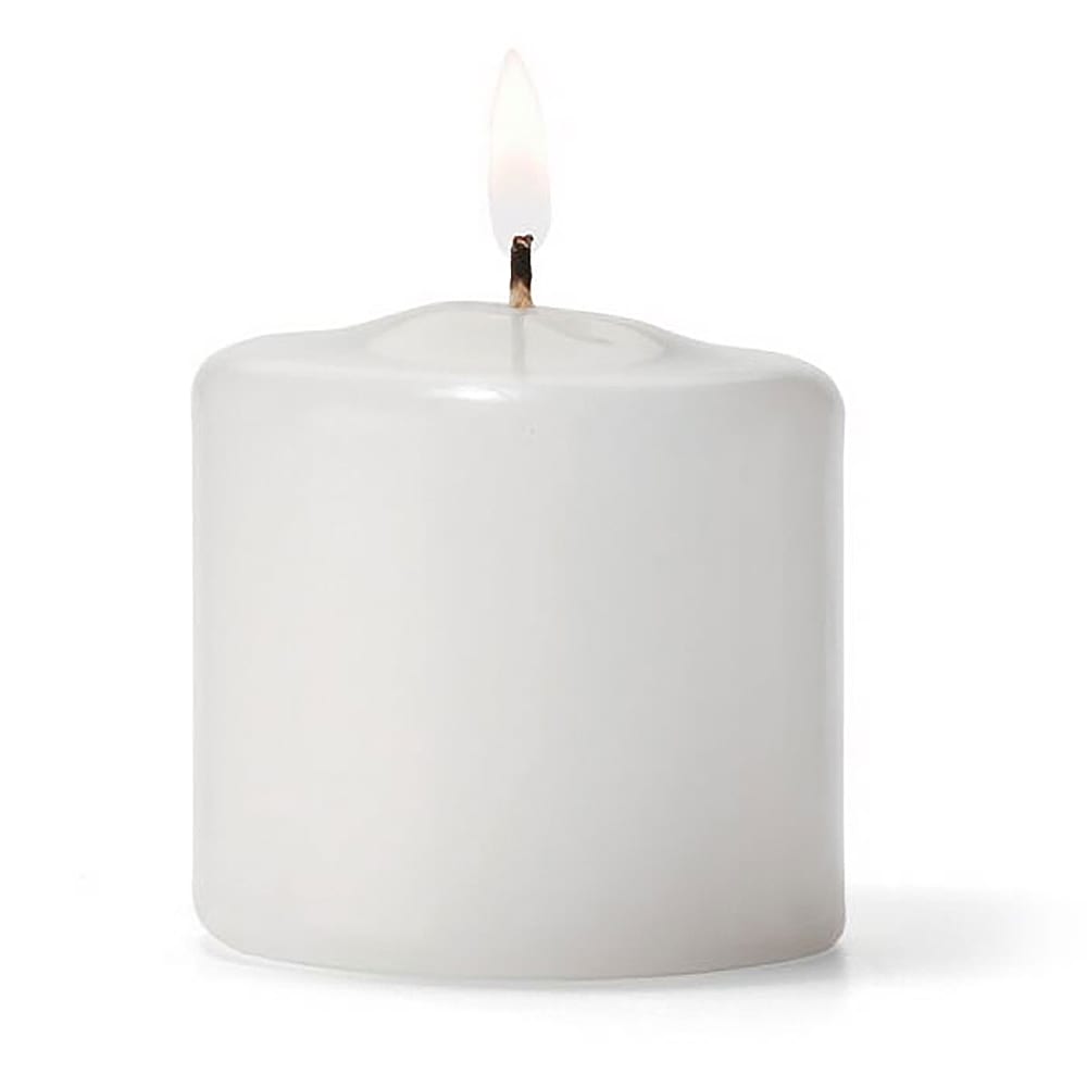 461-P25W36 Pillar Candle, 2 1/2" x 2 1/2", Wax, White