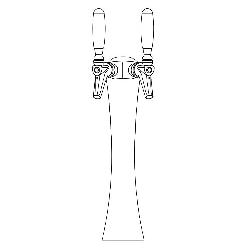 711-AG52CA Anaconda Draft Beer Tower w/ 2 Faucets - Air Cooled, Stainless Steel