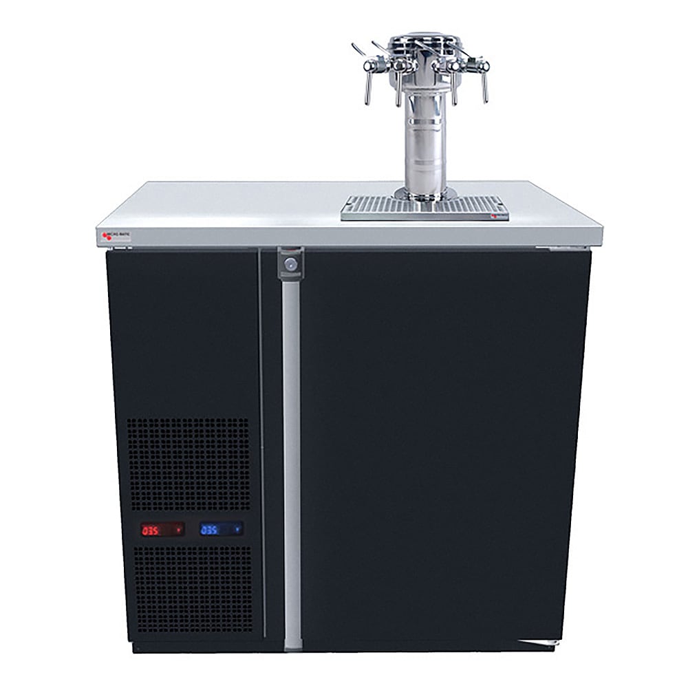 711-MDD36WEE 36 3/4" Dual Zone Wine Dispenser w/ (4) 1/6 Size Keg Capacity - (1) Column &amp...