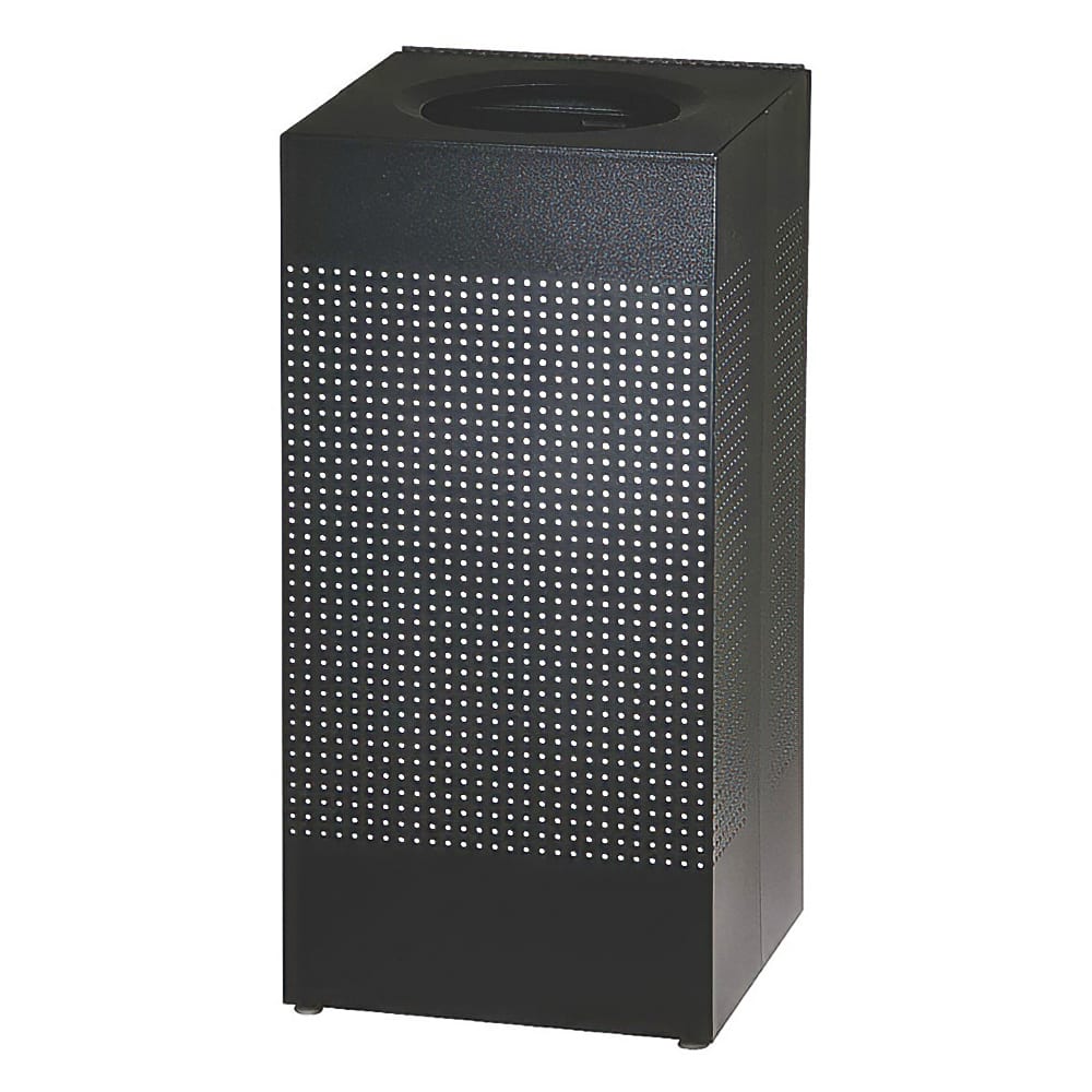 007-SC14EPLTBK 16 gal Indoor Decorative Trash Can - Metal, Black