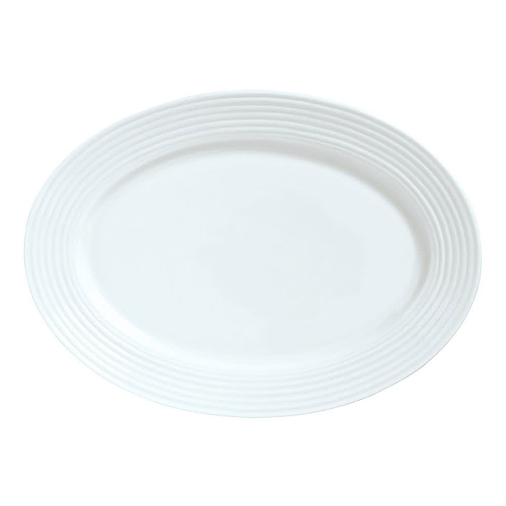 024-911196008 14-1/2" x 10-1/4" Oval Repetition Platter - Porcelain, Aluma White