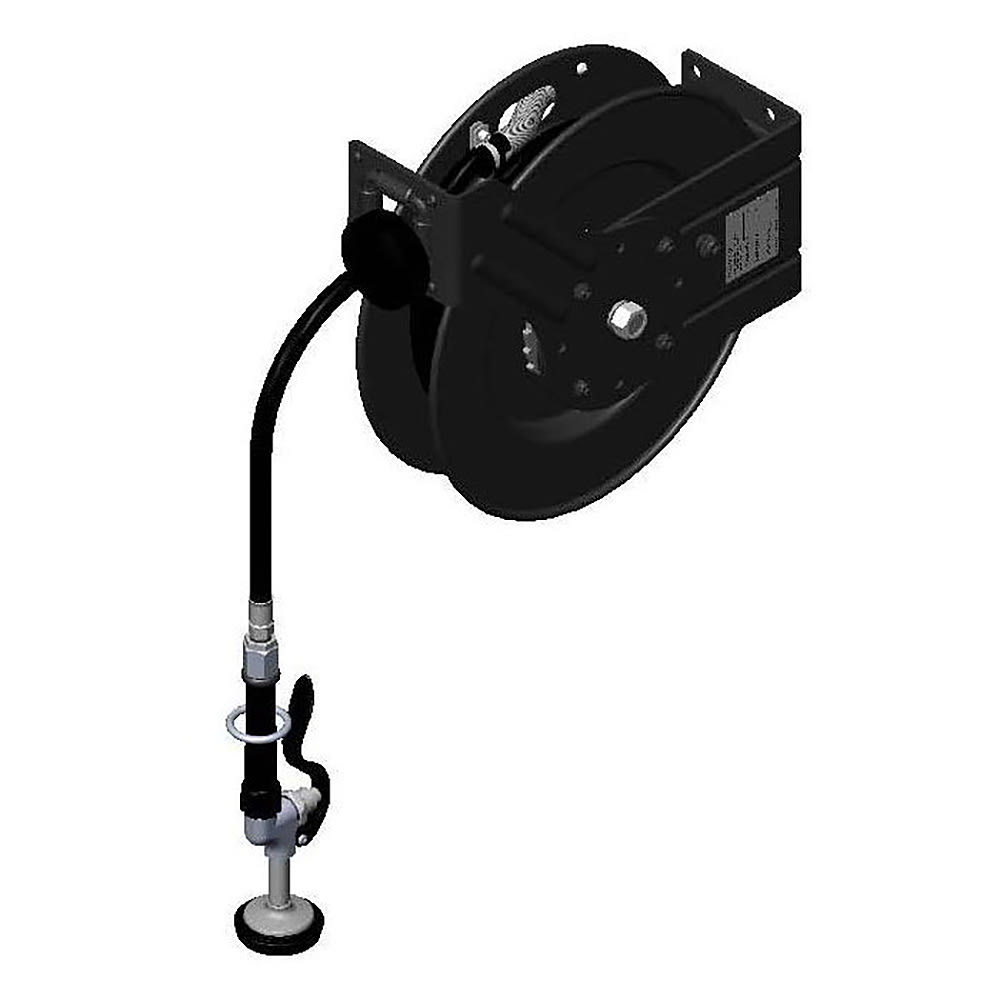 064-5HR23201 Equipment Open Hose Reel, 35 ft, Powder Coated Steel, Spray Valve