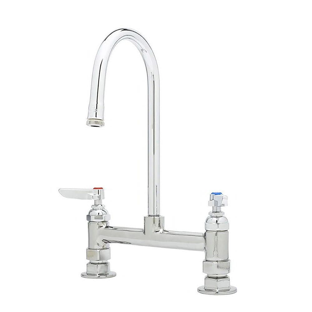 064-B0320 Deck Mount Faucet - 5 3/4" Gooseneck Spout, 8" Centers