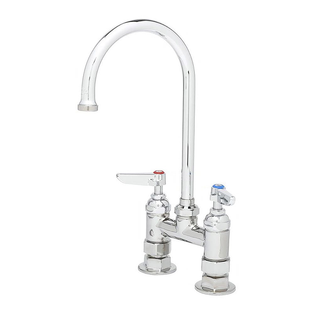 064-B0325 Deck Mount Faucet - 6" Swivel Gooseneck Spout, 4" Centers