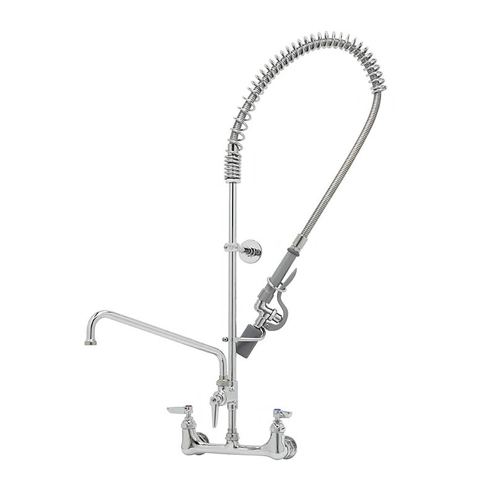 064-B013312CRBC 37 9/16"H Wall Mount Pre Rinse Faucet - 13/20 GPM, Base with Nozzle