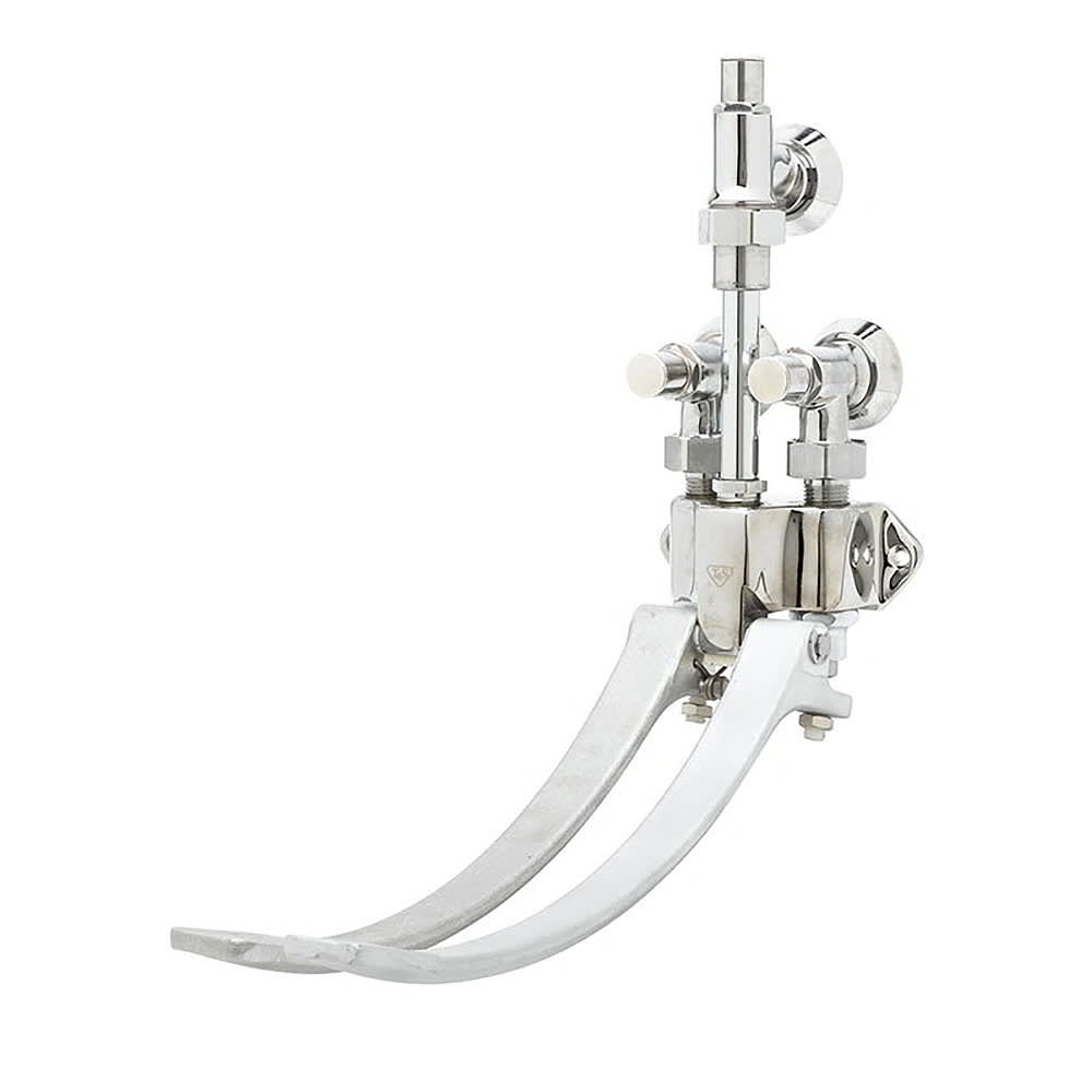 064-B050401 Double Pedal Wall Mounted Valve, 2 1/2 Centers, Angle Loose Key Stop