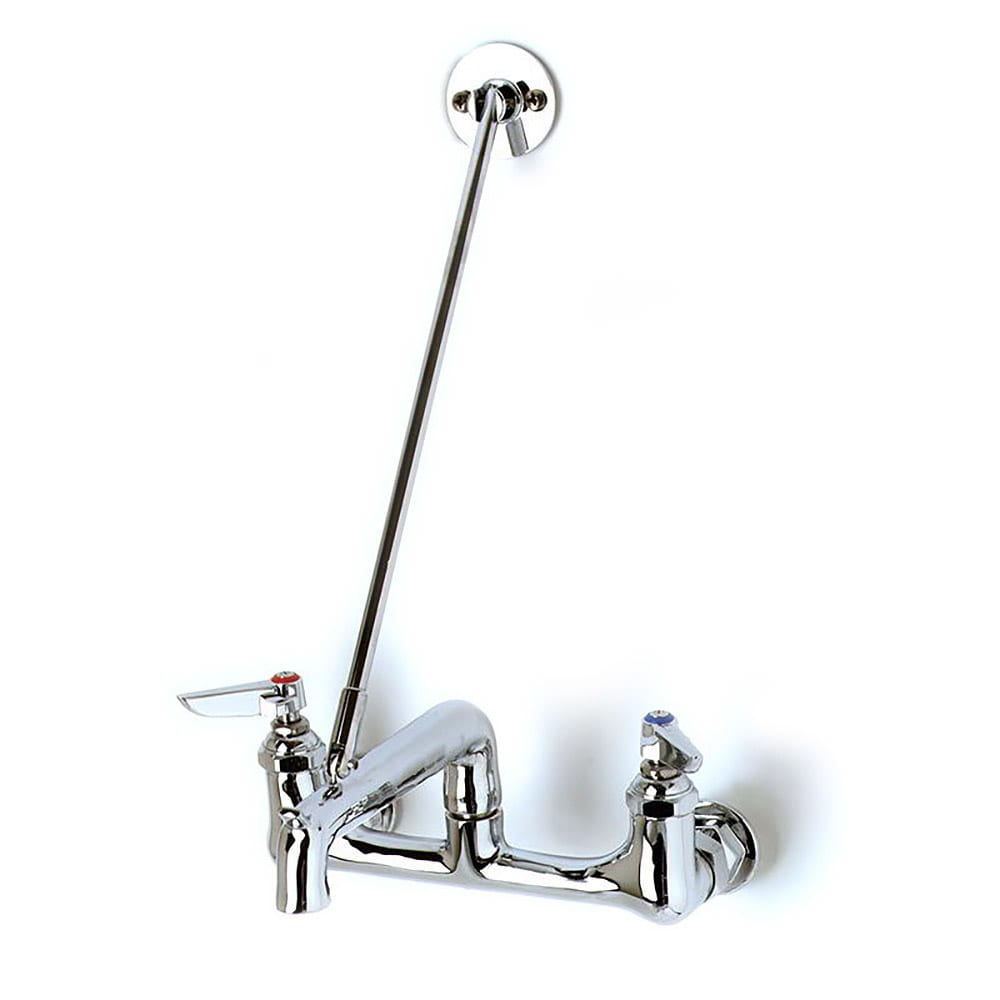 064-B0660POL Service Sink Faucet, 8" Center, Top Support Brace, Polished Chrome