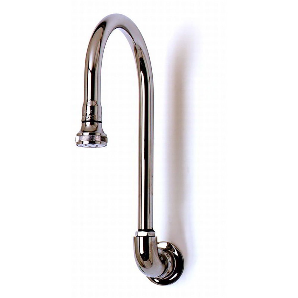 064-B0536 Rigid Gooseneck Spout, Wall Mount, Rose Spray, 5 1/2" Spread