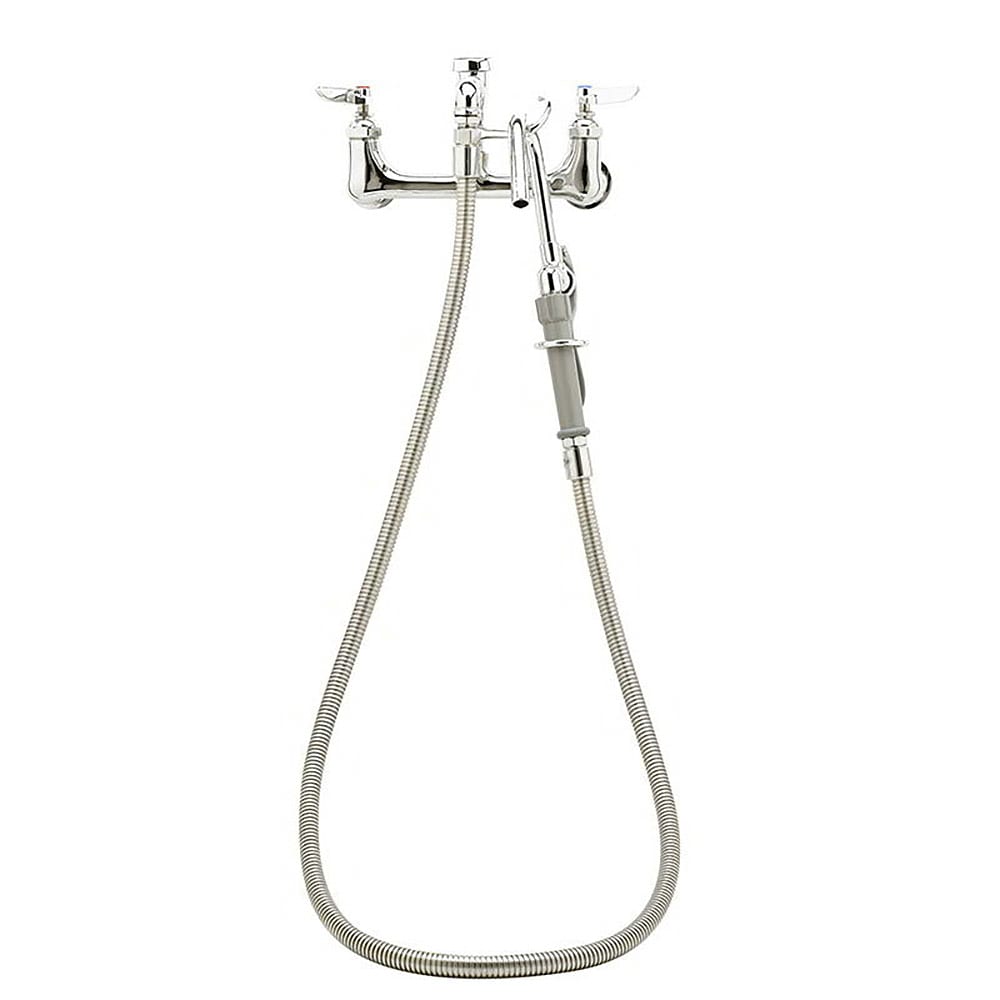 064-B0610 Splash Mount Pot Filler Faucet w/ 68" Hose & Hook Nozzle