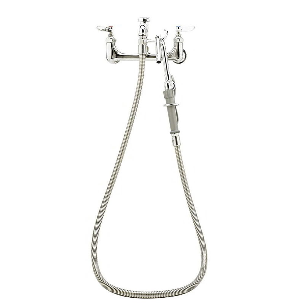 064-B0610JJ Splash Mount Pot Filler Faucet w/ 68" Hose & Hook Nozzle