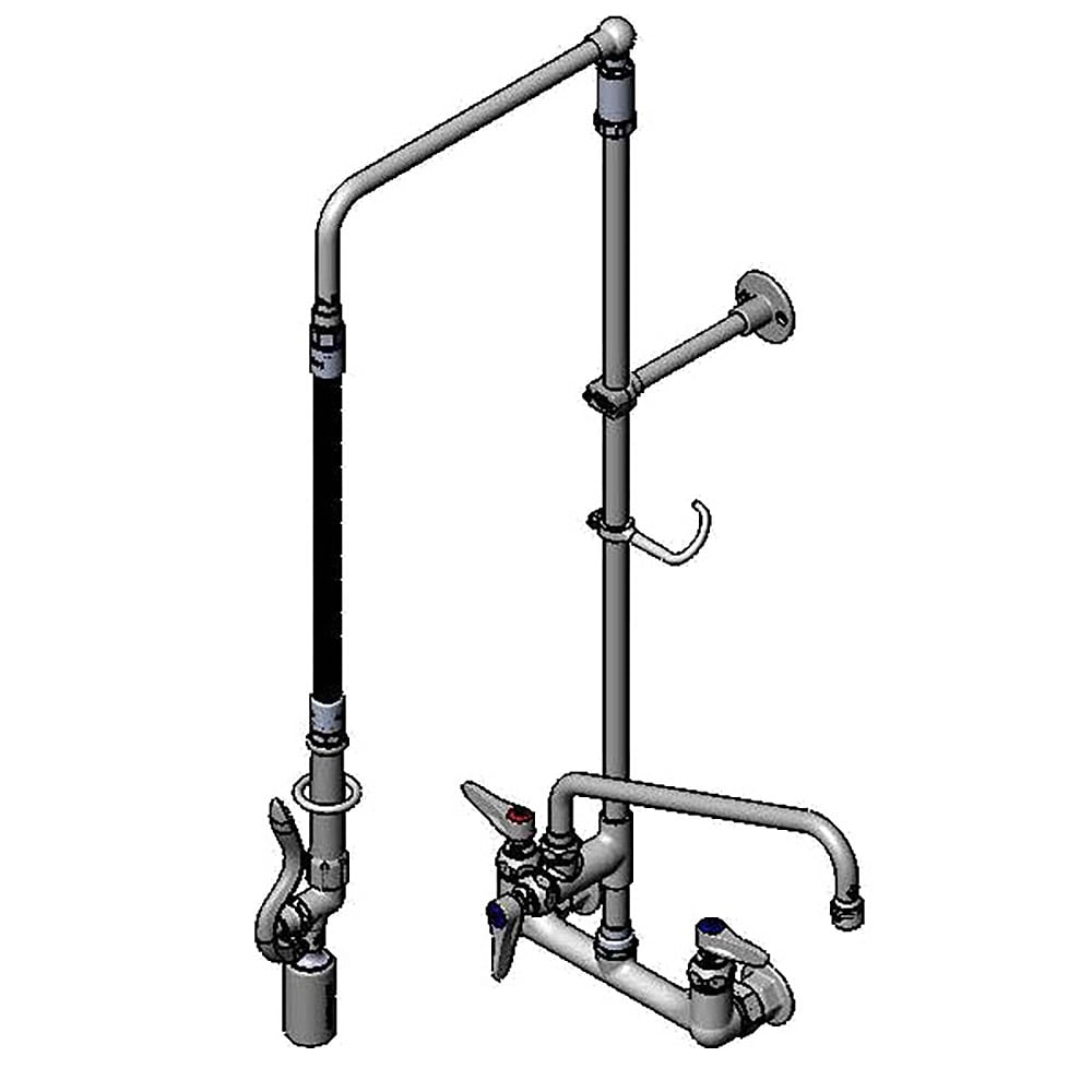 064-B0131ADF12BC 33 5/8"H Wall Mount Pre Rinse Faucet - 13/20 GPM, Base with Nozzle