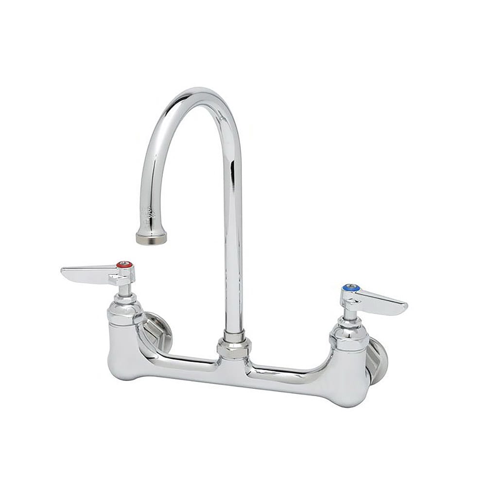 064-B0331 Splash Mount Faucet - 6" Swivel Gooseneck Spout, 8" Centers