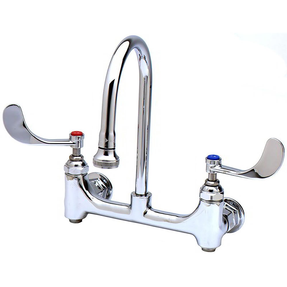 064-B035204 Surgical Sink Faucet, Built-In Stops, 5 1/2" Spread Rigid Gooseneck