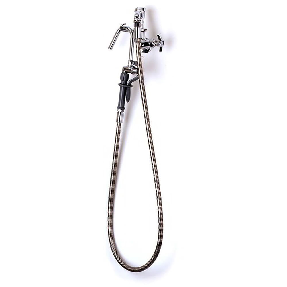 064-B0606 Splash Mount Pot Filler Faucet w/ 60" Hose & Hook Nozzle