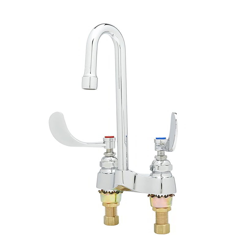064-B0892 Medical Lavatory Faucet, Gooseneck, 4"Wrist Action Handles