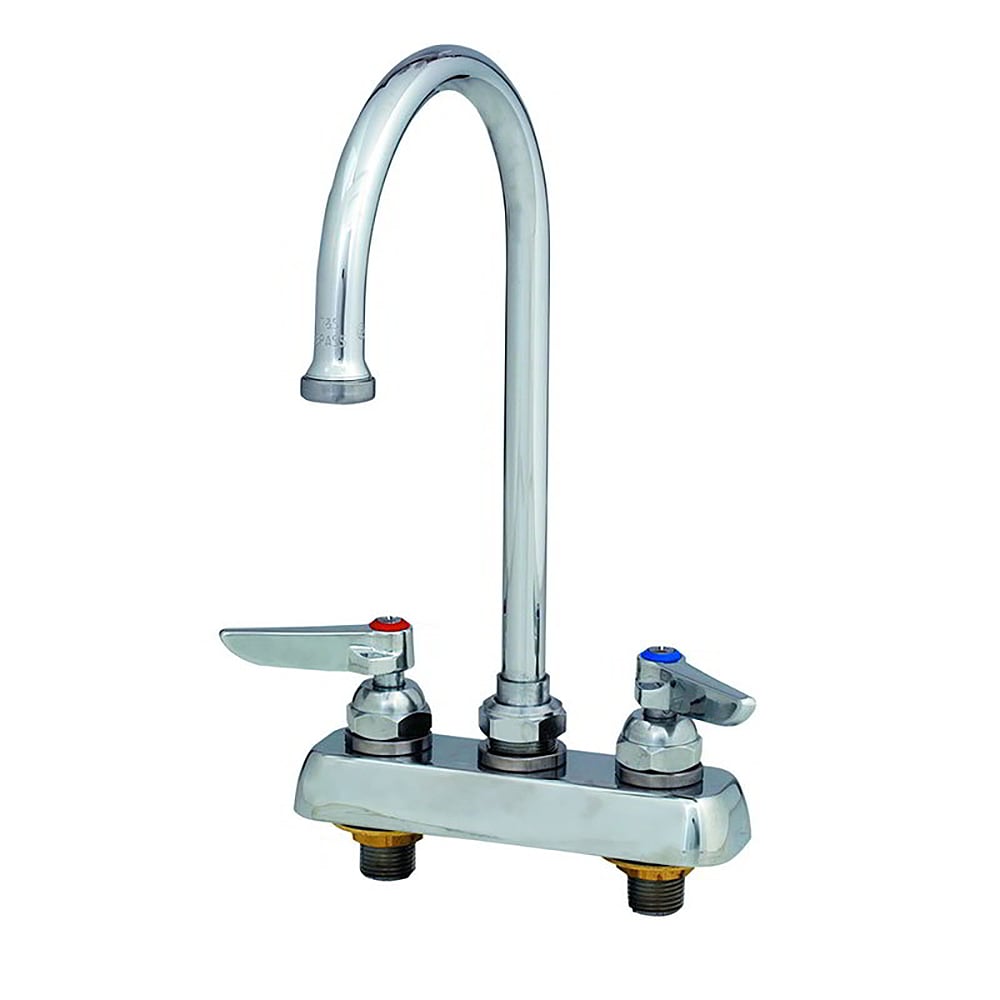 064-B1141 Deck Mount Faucet - 5 3/4" Swivel Gooseneck Spout, 4" Centers