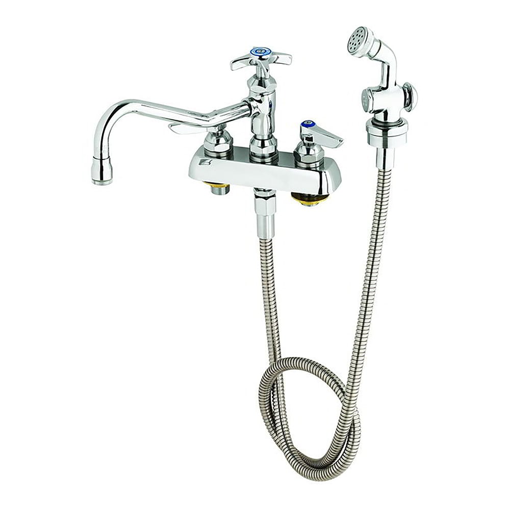 064-B1152 Deck Mount Faucet w/ 8" Swing Nozzle & Hose Spray