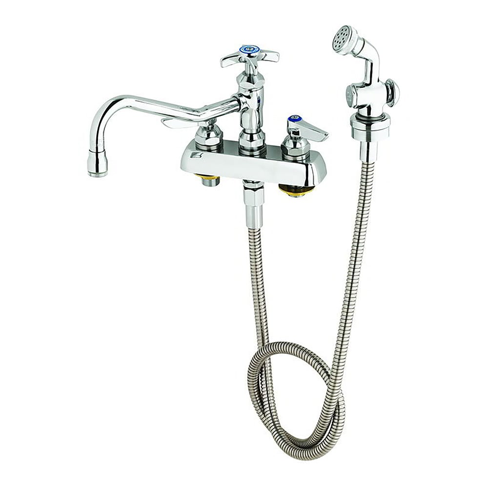 064-B1151 Deck Mount Faucet w/ 8" Swing Nozzle & Hose Spray