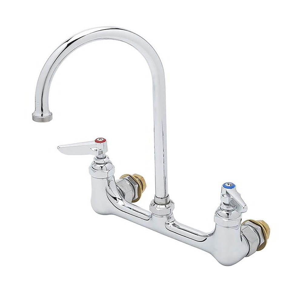 064-B0331CC Splash Mount Faucet - 5 3/4" Swivel Gooseneck Spout, 8" Centers