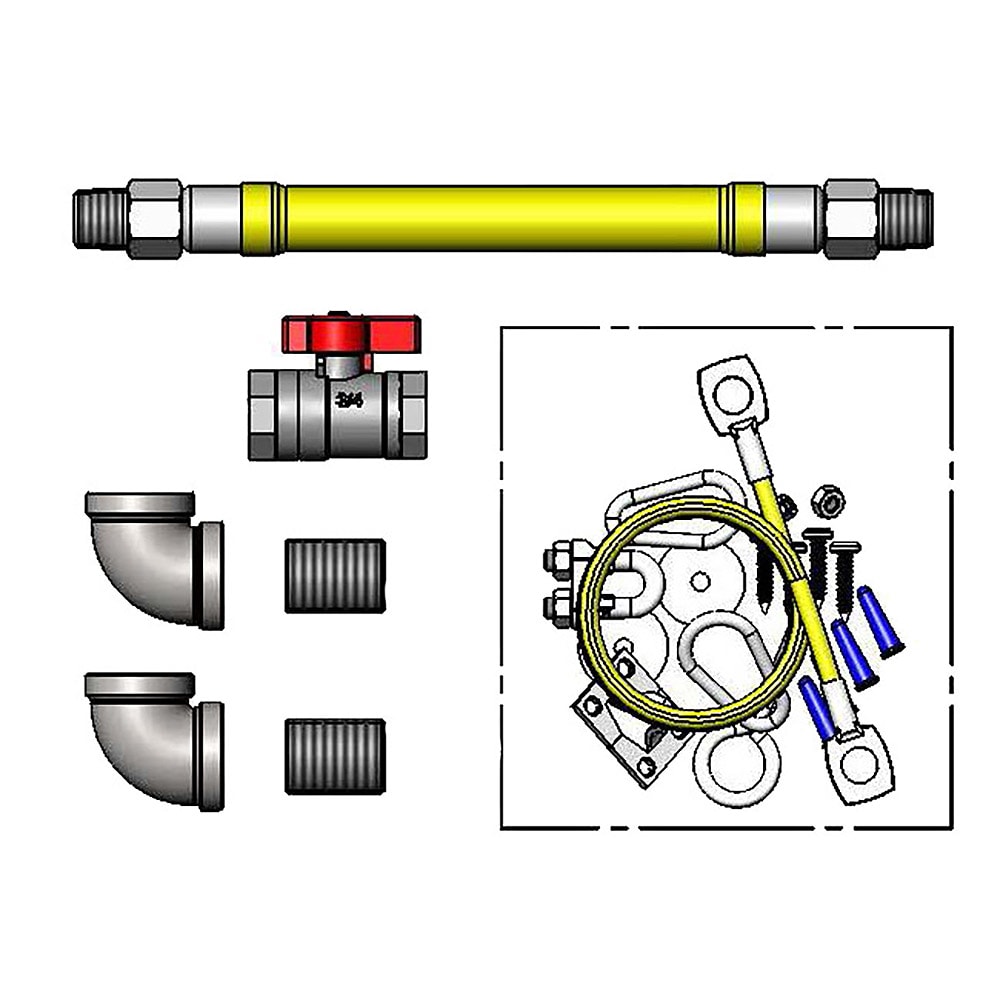 064-HG4E48FF 48" Gas Hose w/ Quick Disconnect - 3/4" NPT