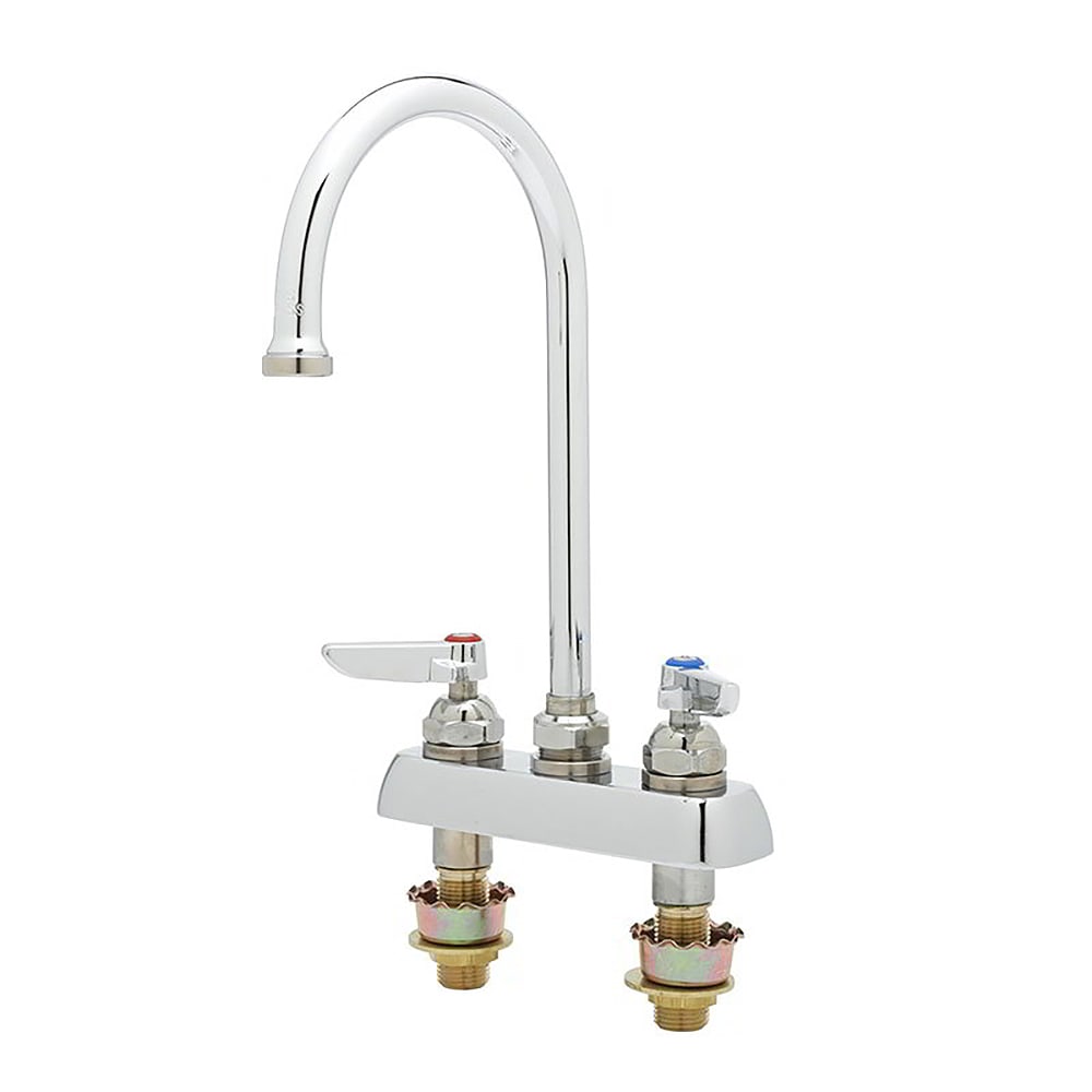 064-B1141XS Deck Mount Faucet - 5 3/4" Swivel Gooseneck Spout, 4" Centers, For Thicker...