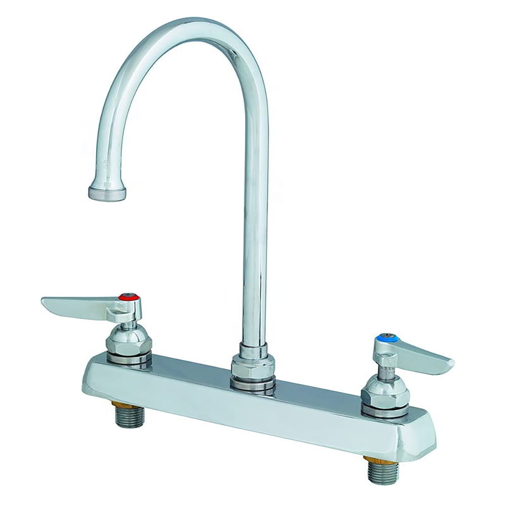 064-B1142 Deck Mount Faucet - 5 3/4" Swivel Gooseneck Spout, 8" Centers