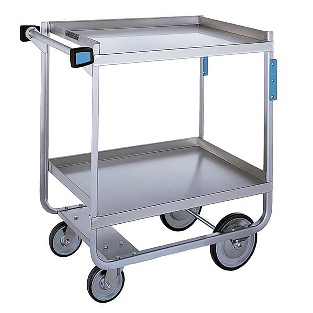 121-521 2 Level Stainless Utility Cart w/ 700 lb Capacity, Flat Ledges
