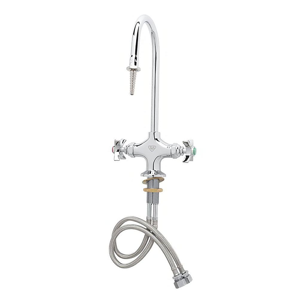 064-BL570001 Lab Mixing Faucet w/ Rigid Gooseneck, Serrated Tip
