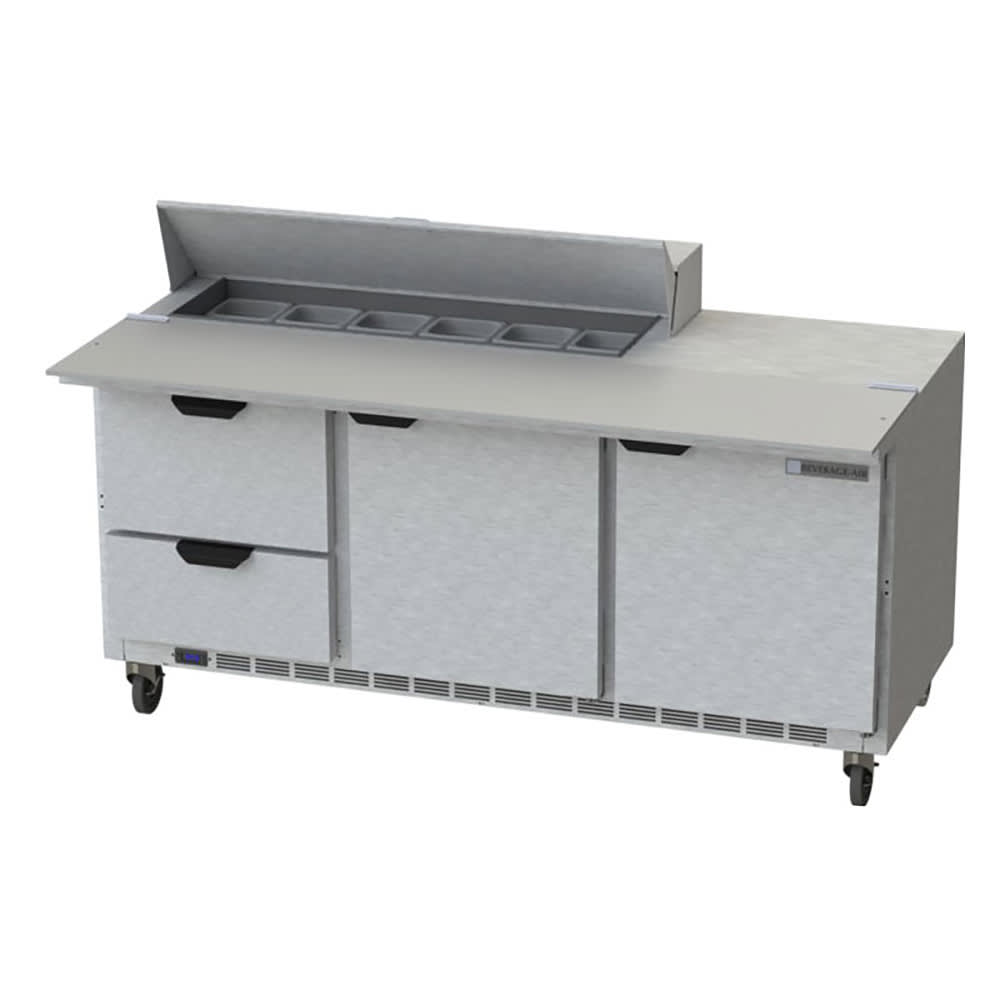 118-SPED72HC12C2 72" Hydrocarbon Series Sandwich/Salad Prep Table w/ Refrigerated Base, 115v
