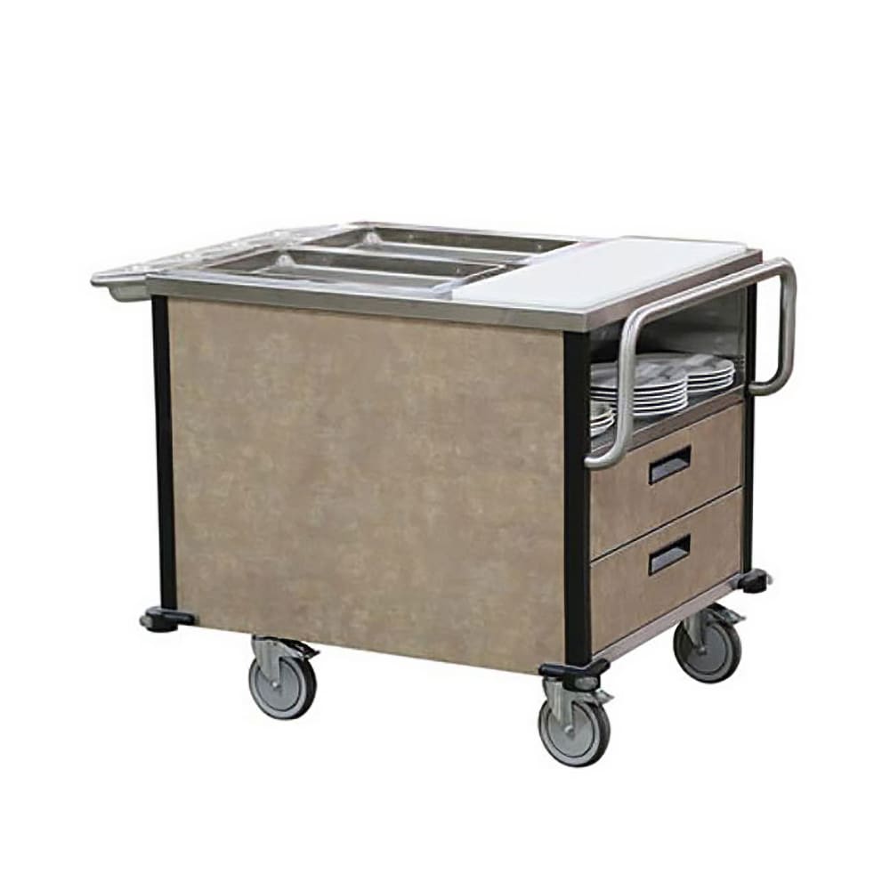 121-6755BK SuzyQ Hot Food Cart w/ (2) Full-Size Hot Wells - Black, 208v/1ph