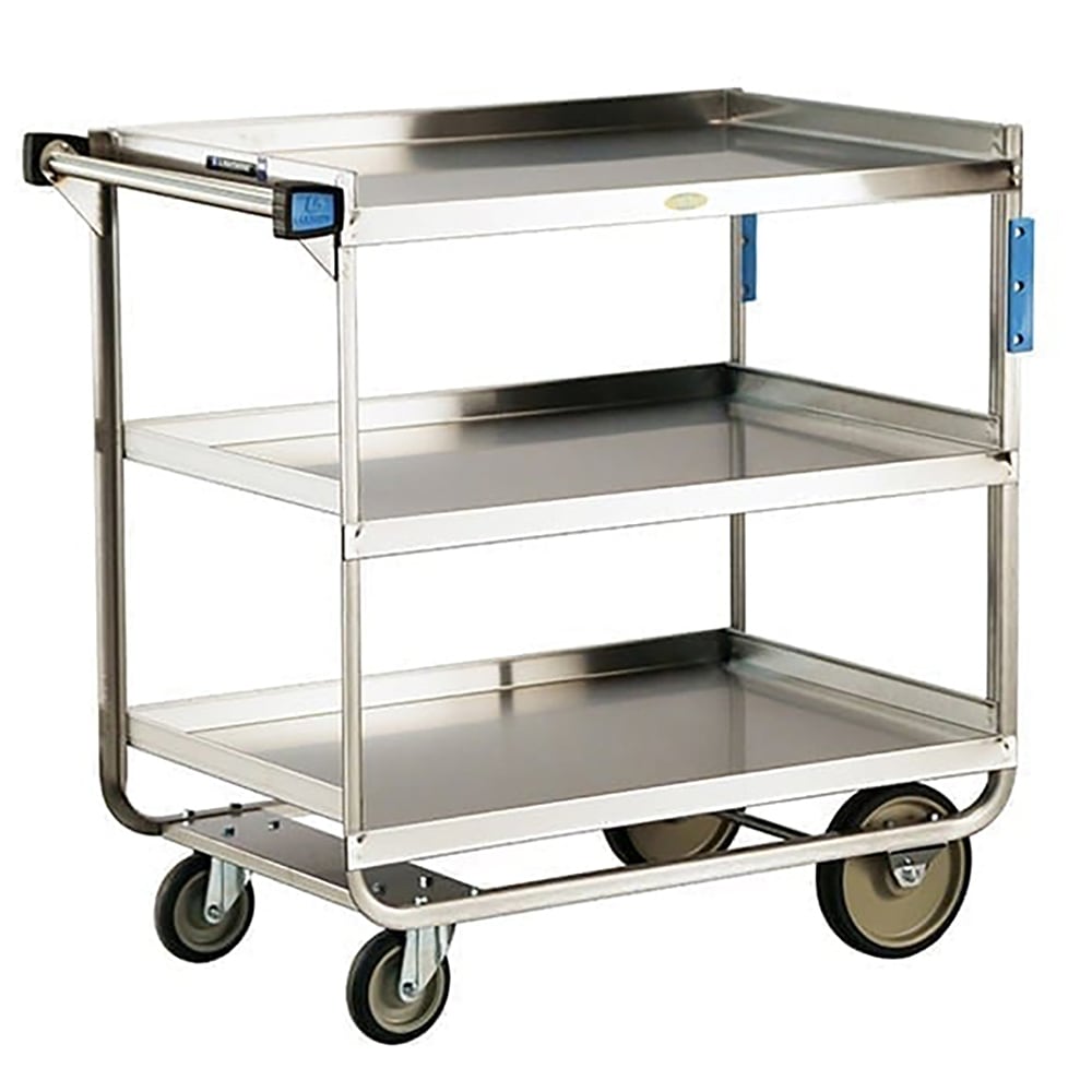 121-744 3 Level Stainless Utility Cart w/ 700 lb Capacity, Raised Ledges