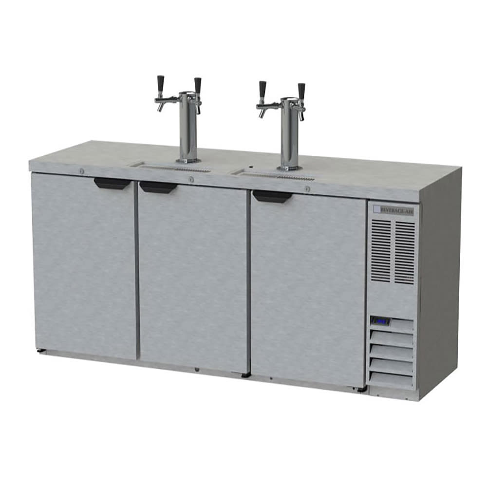 118-DD72HC1S 72" Kegerator Beer Dispenser w/ (3) Keg Capacity - (2) Column, Stainless, 115v