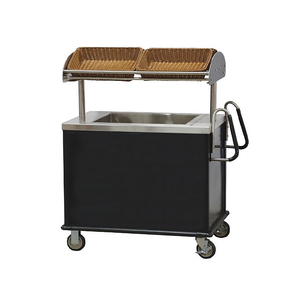 121-667 38" Breakfast Cart w/ Ice Bin & Overhead Shelf - 28 1/4"D x 59 1/2"H,...