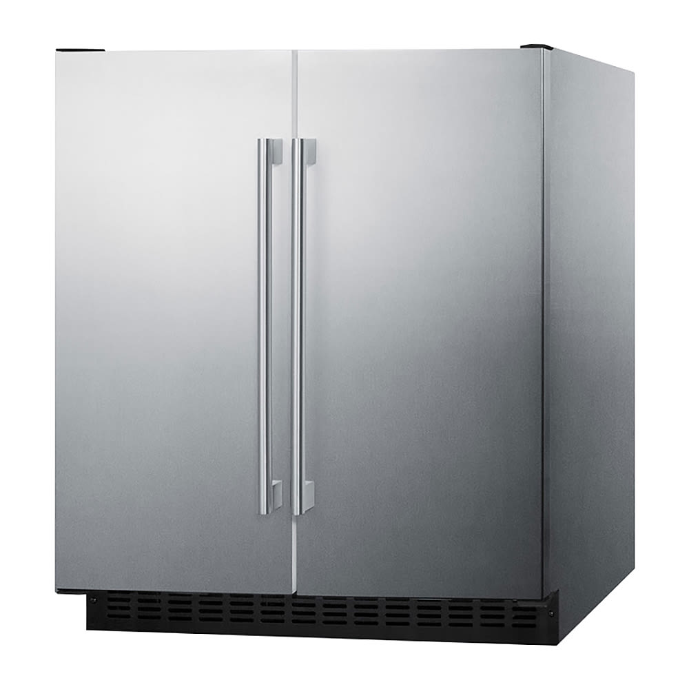 162-FFRF3075WCSS 5.4 cu ft Undercounter Home Refrigerator & Freezer w/ Solid Doors - Stainles...