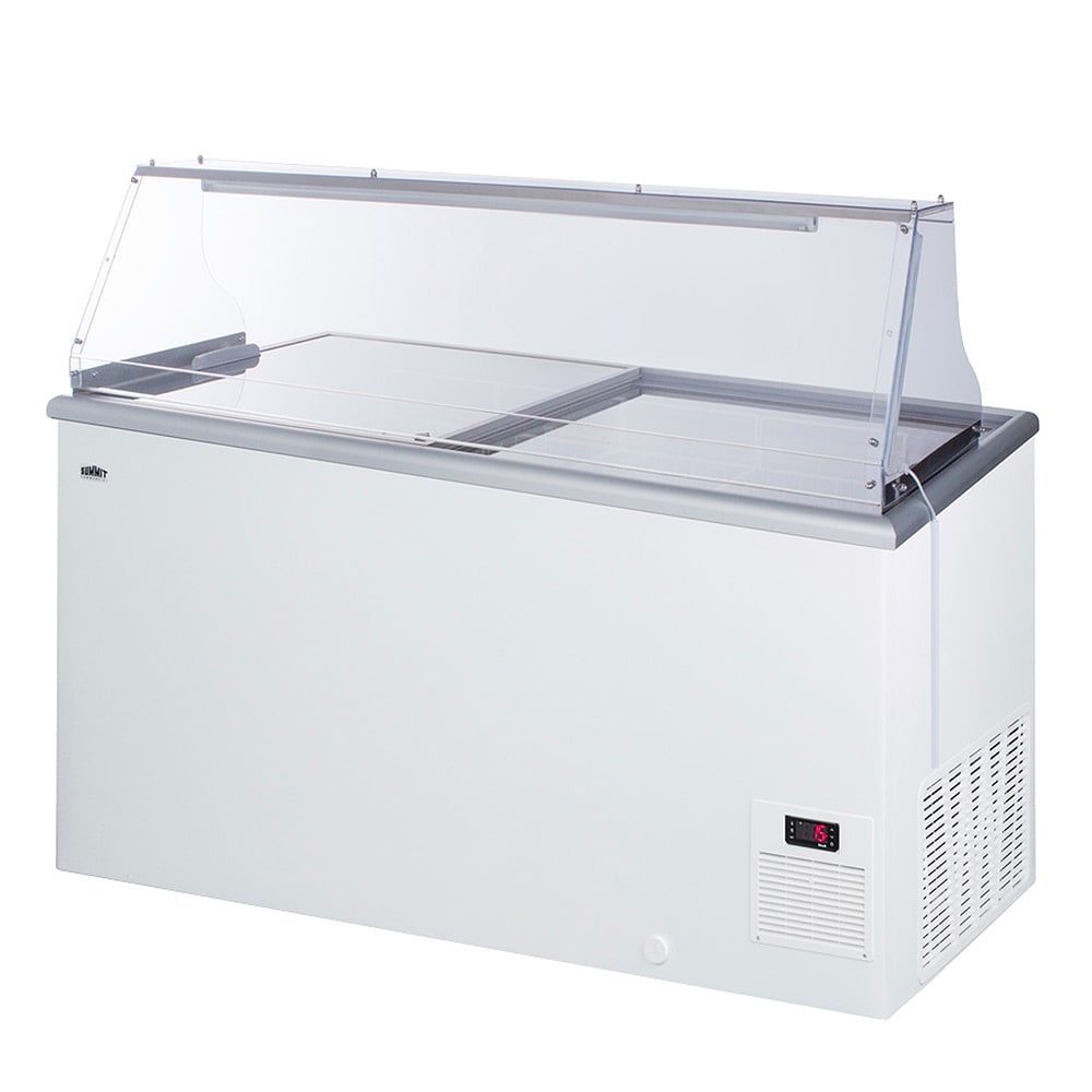 162-NOVA45PDC 53" Mobile Ice Cream Dipping Cabinet w/ 14 Tub Capacity - White, 115v