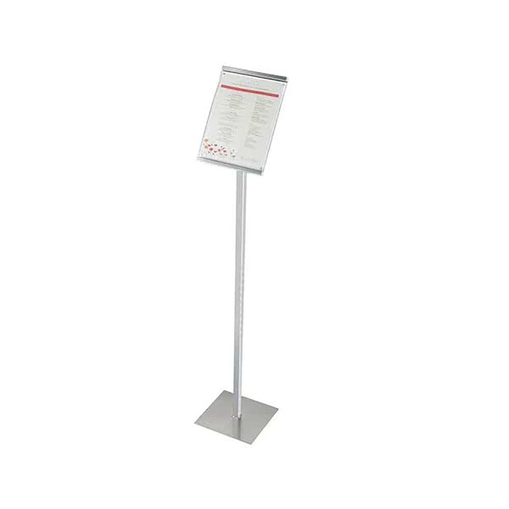 151-11534674 46" Freestanding Sign Display Stand - 8 1/2" x 11" Frame, Metal, Silv...