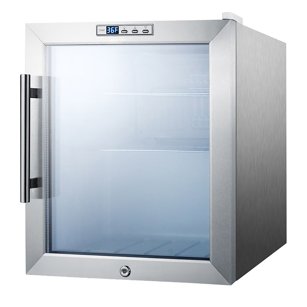 162-SCR215LCSS 17" Countertop Refrigerator w/ Front Access - Swing Door, Stainless, 115v